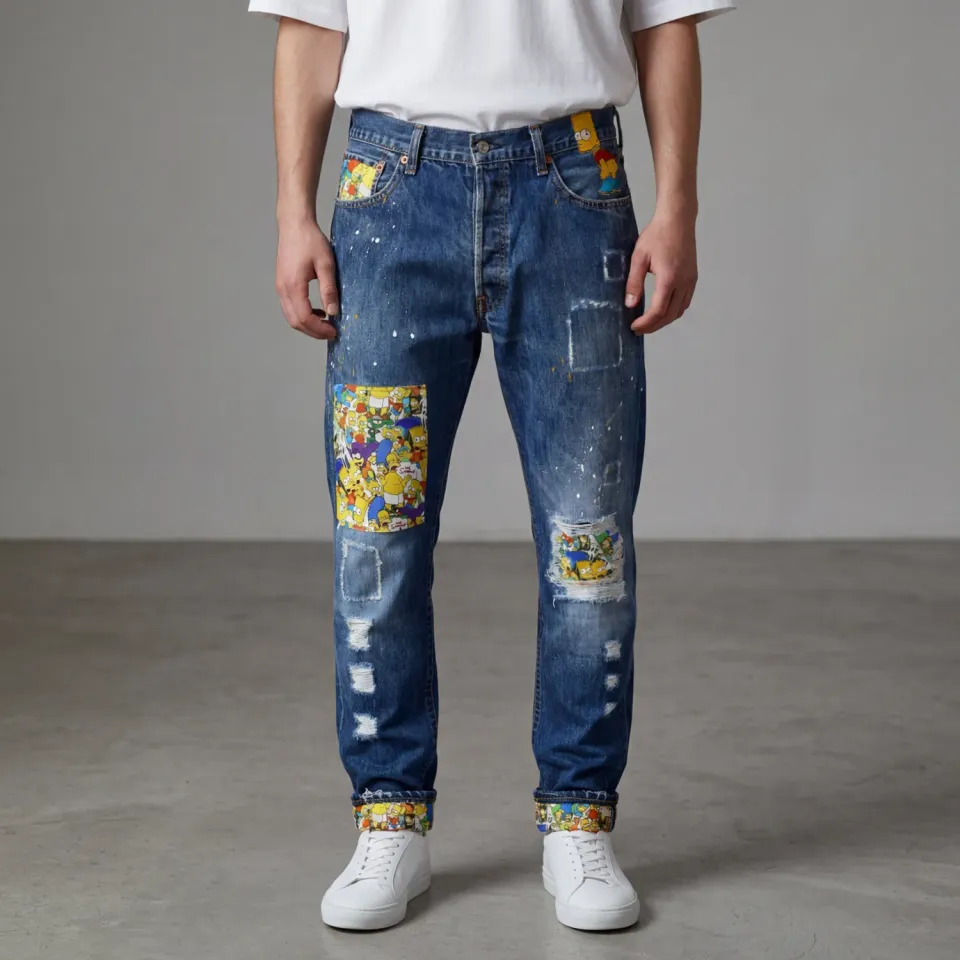 Levi's Vintage Bart Simpson jeans dipinti a mano