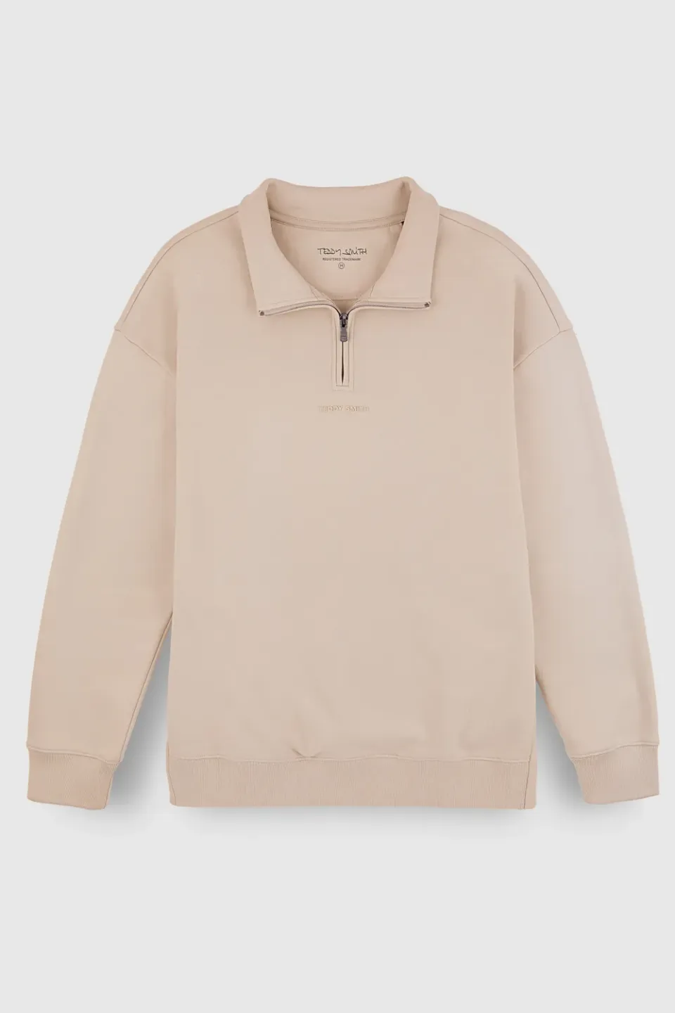 Teddy Smith S-Loten Soft felpa collo alto grigio greige