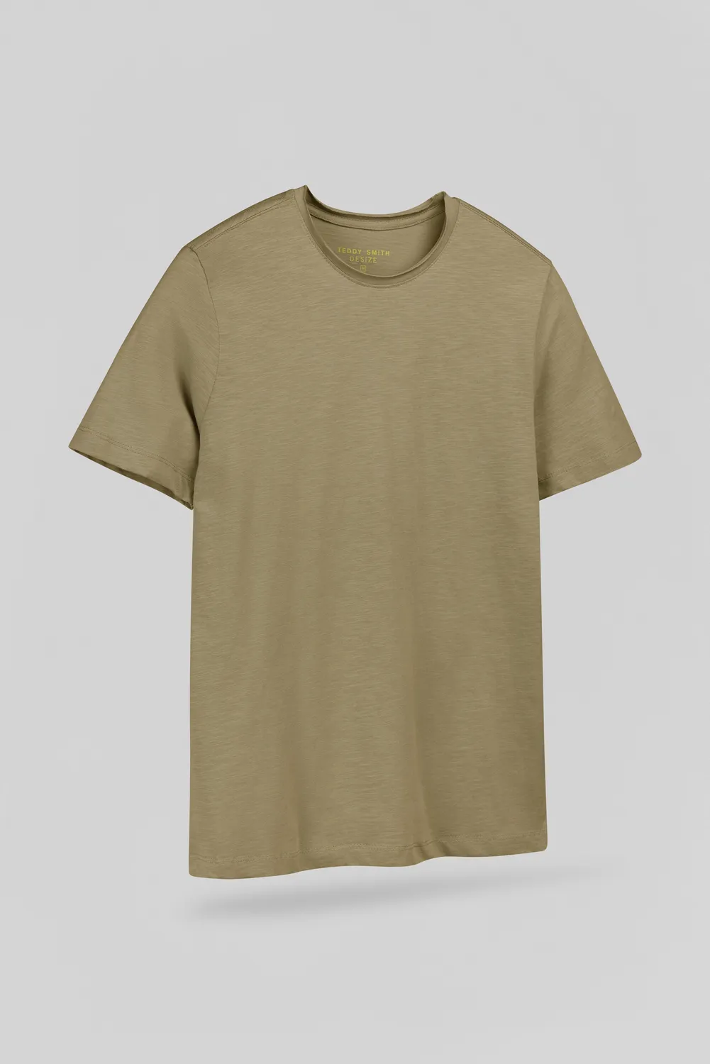 Teddy Smith T-Perry t-shirt kaki sabbia collo raw edge