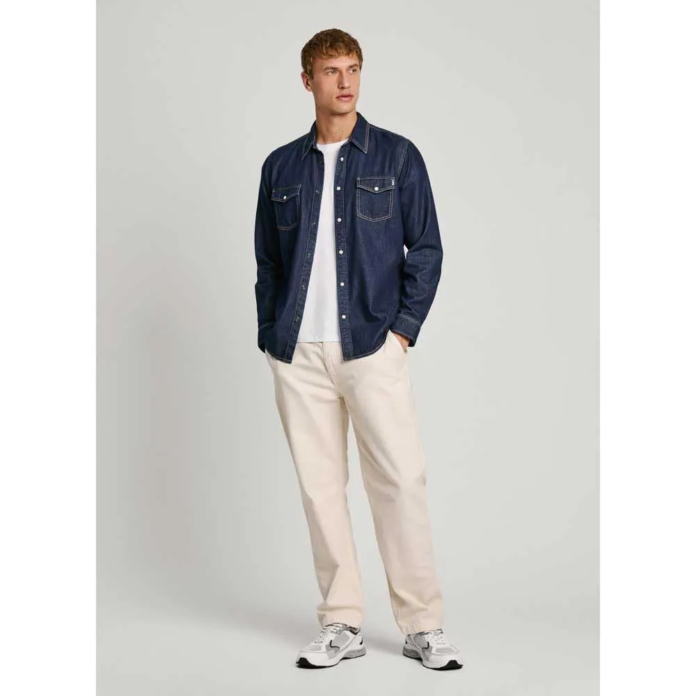 Pepe Jeans Regular Shirt Camicia Uomo Denim Blu