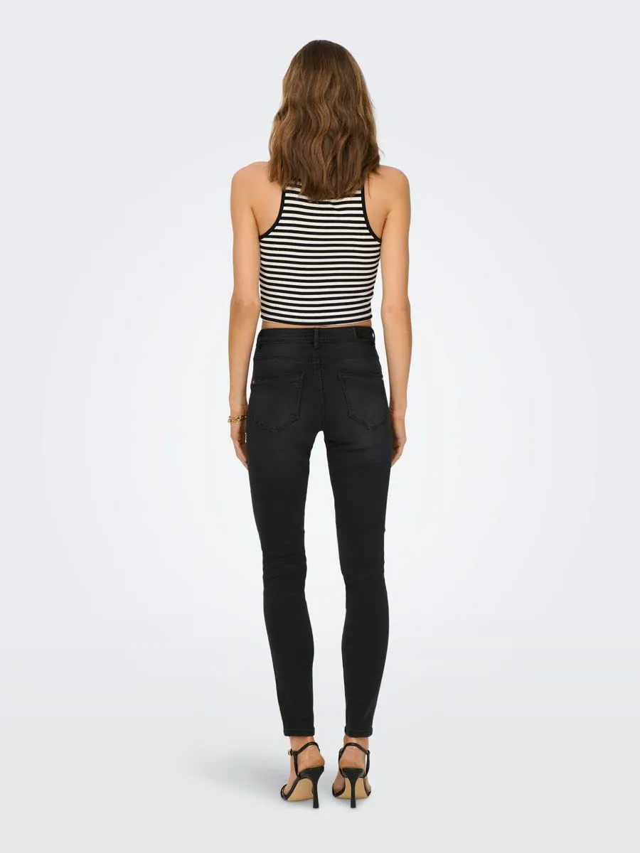 Only Onlwauw jeans skinny donna nero washed M