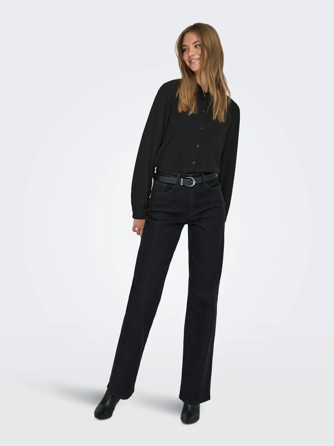 Only Jdybrooke blusa camicia donna 32 nero manica lunga