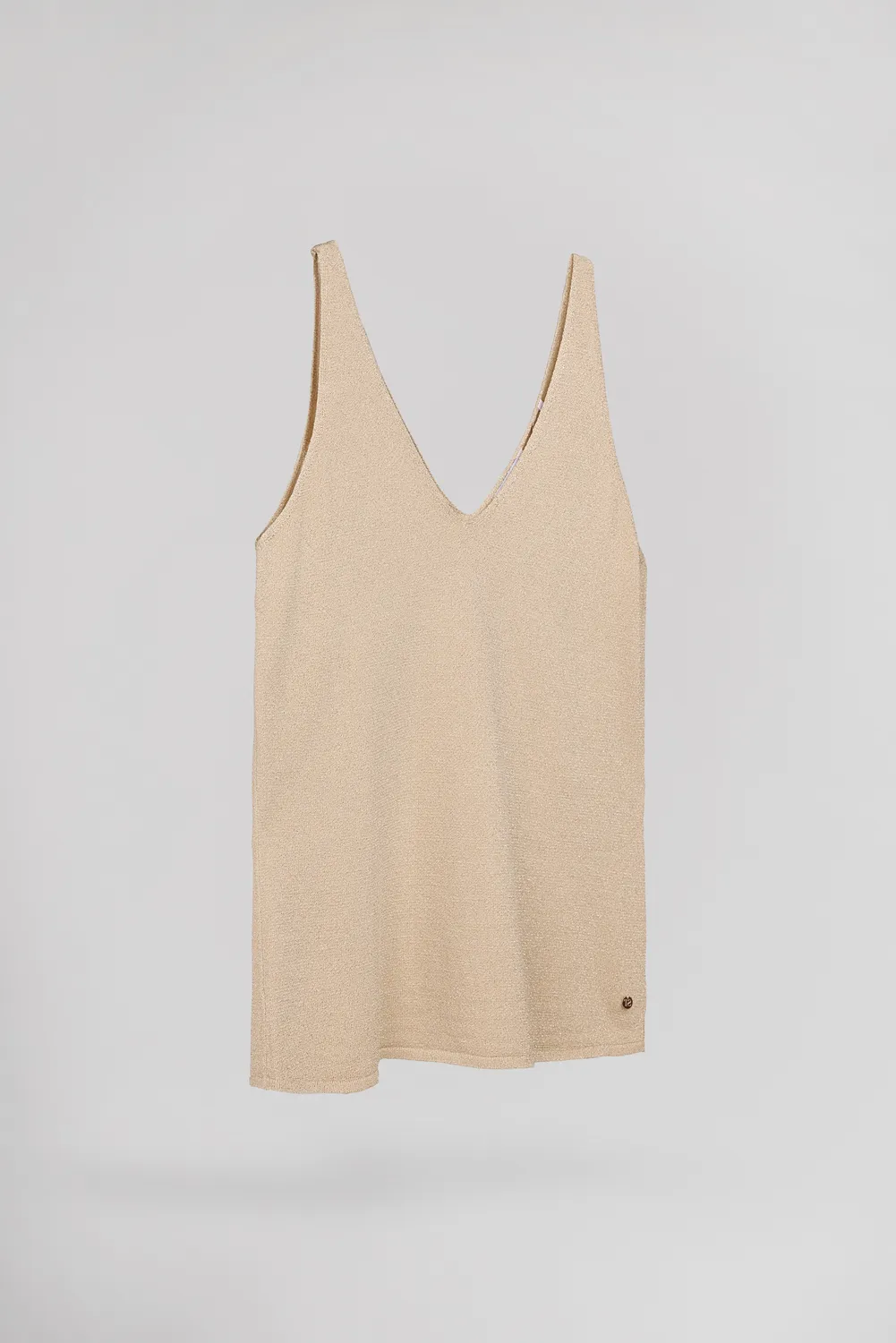 Teddy Smith D-Liza Top Donna Beige Lurex Scollo V