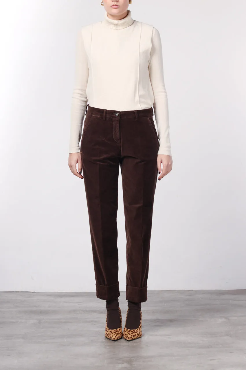 Mason's New York Carrot chino donna vinaccia velluto carrot