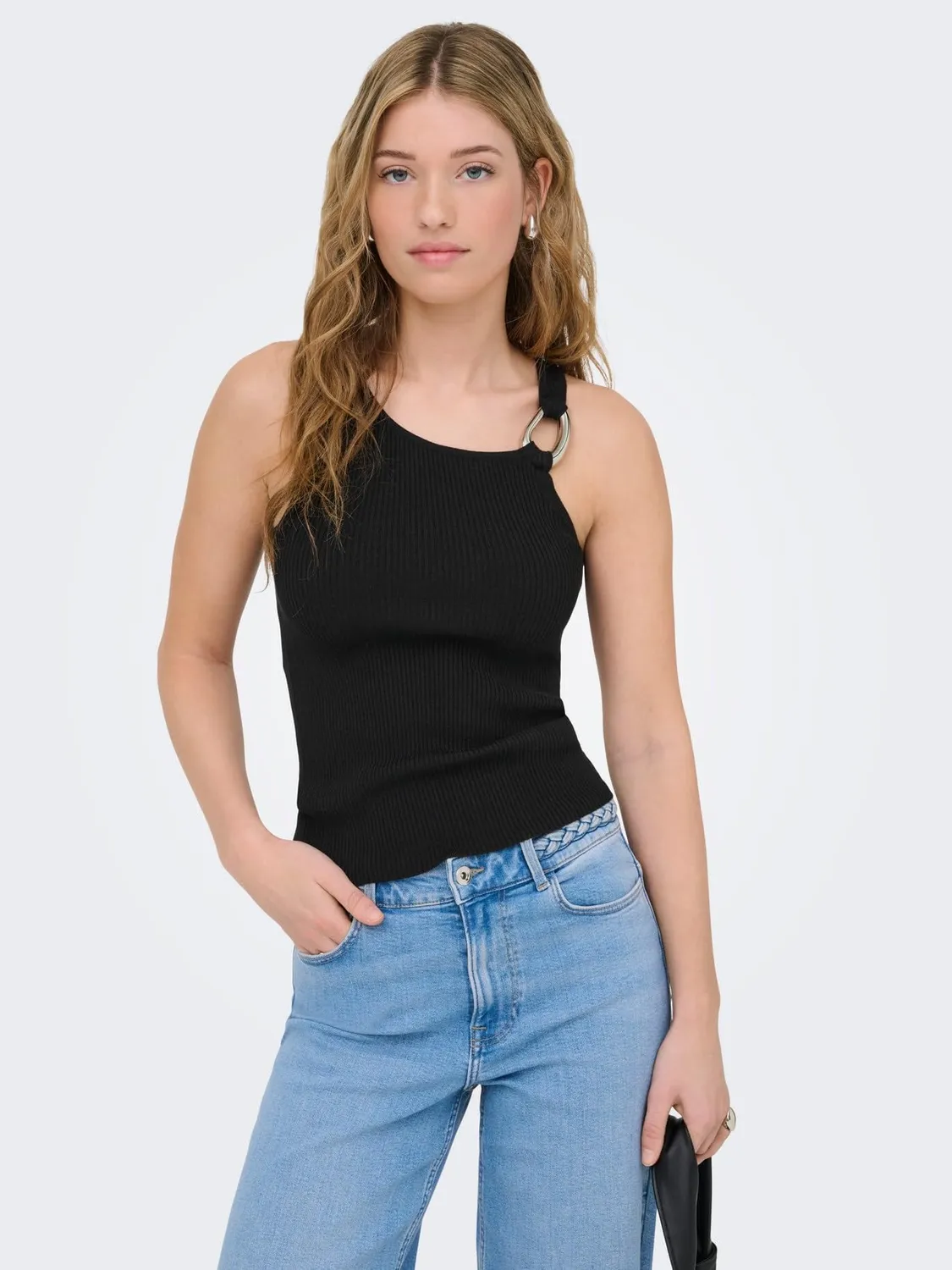 ONLY ONLMEDDI top donna nero smanicato