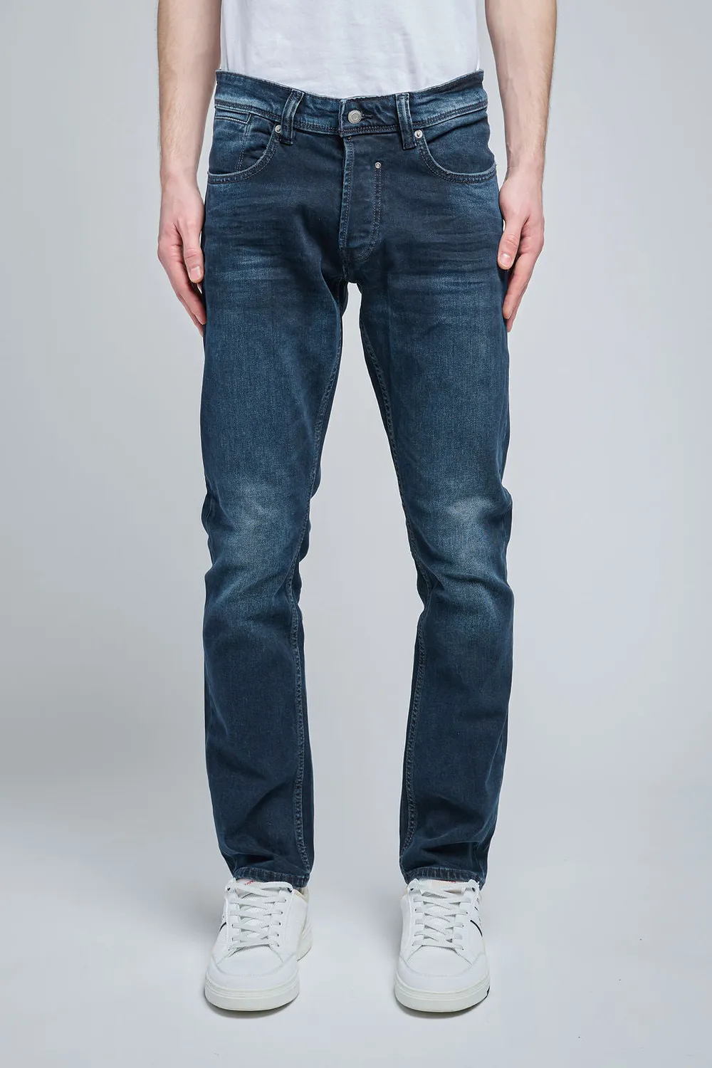 Teddy Smith Reg L32 jeans dritto deep blue elasticizzato uomo
