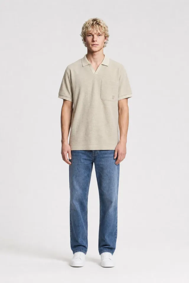 Teddy Smith P-Sonrad polo uomo crema waffle manica corta