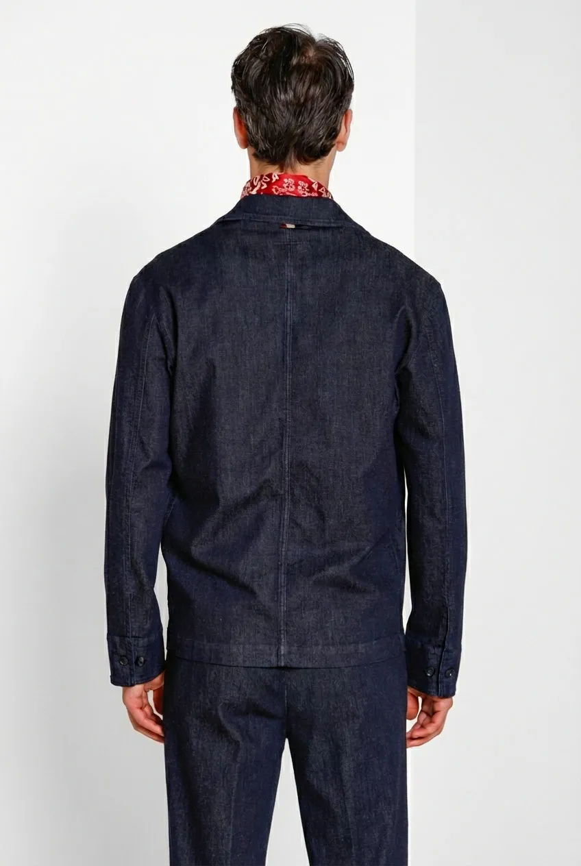 Mason's Chile Work overshirt denim uomo blu navy