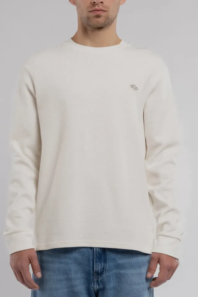 Teddy Smith T-Waffle ML T-shirt maniche lunghe Middle White waffle