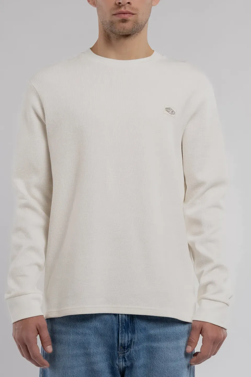 Teddy Smith T-Waffle ML T-shirt maniche lunghe Middle White waffle