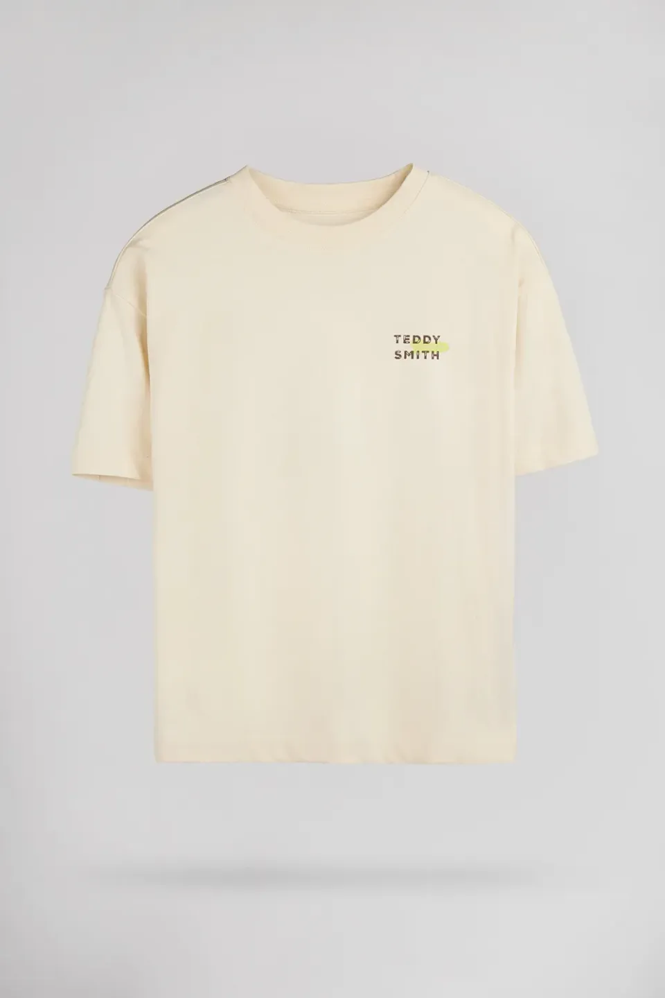 Teddy Smith T-Raymond t-shirt bambino cream cotone
