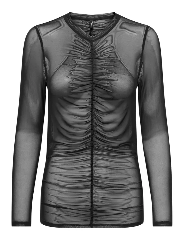 ONLY Onlparis Ruching Top Donna Nero Arricciato