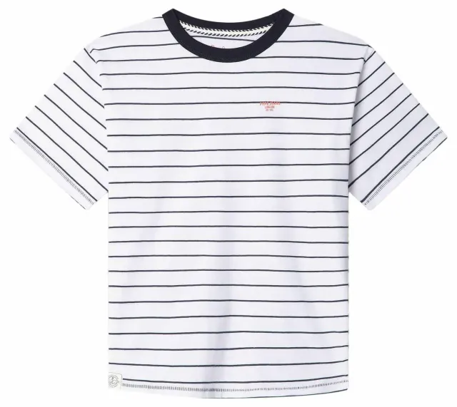 Pepe Jeans Greyson T-Shirt Bambino Bianca Righe