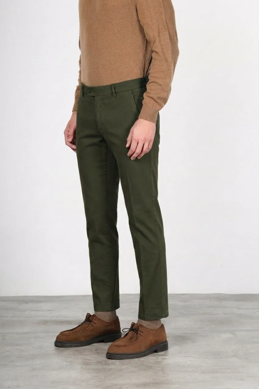 Mason's Torino Flex chino uomo raso slim verde bosco