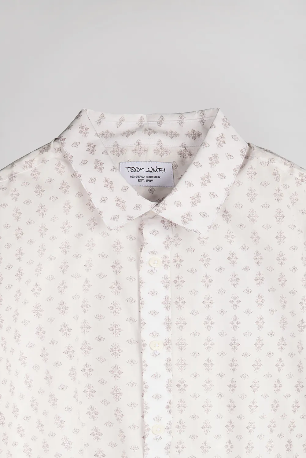 Teddy Smith Cut 2 MC camicia slim middle white uomo