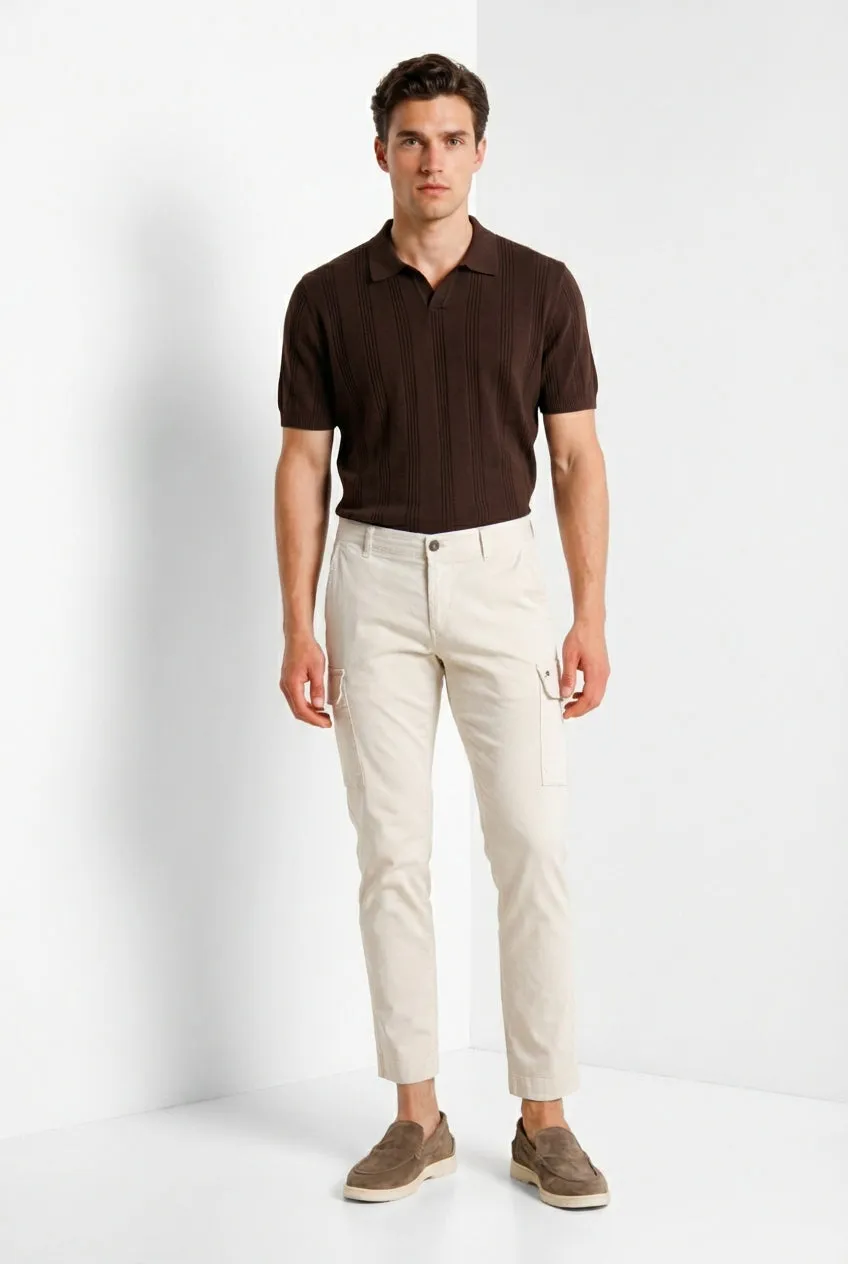 Mason's Chile Pantalone Cargo Raso Gesso Extra Slim