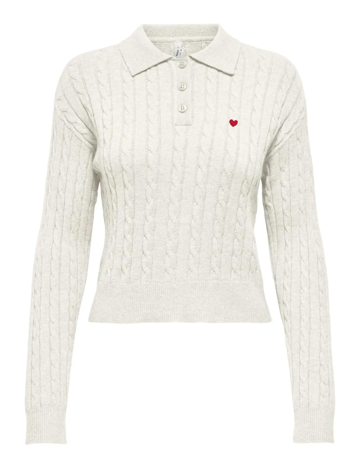 ONLY Onlkatia polo maglia trecce donna nera