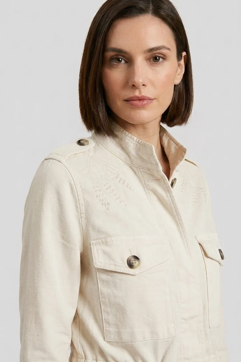 Mason's Eva giacca donna latte ricamo fiori
