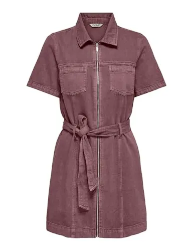 ONLY Onlsilla vestito corto donna cintura maniche corte