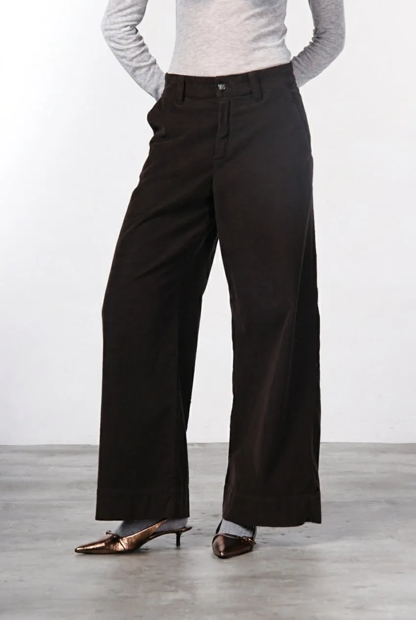 Mason's New York Wide pantalone chino donna marrone velluto