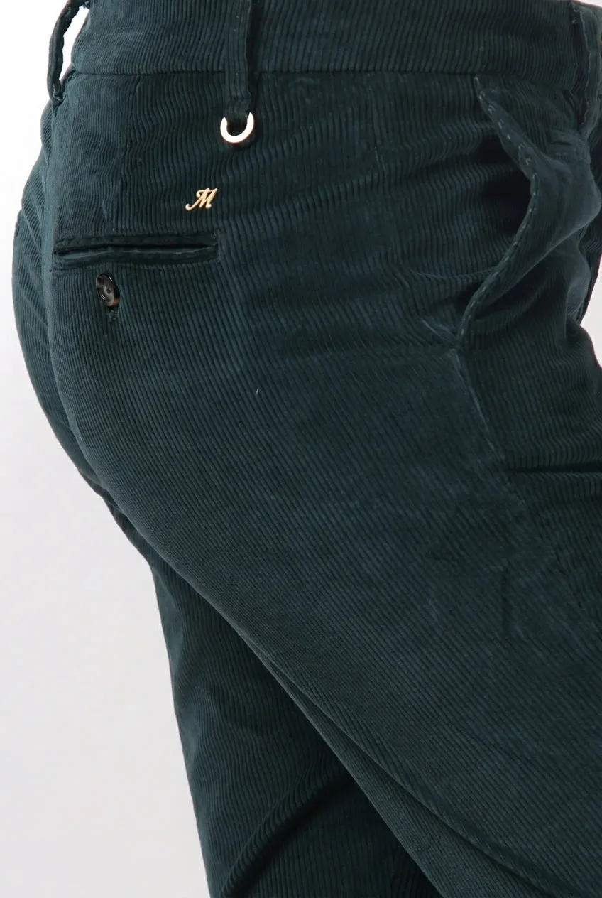 Mason's New York Slim pantalone chino verde scuro velluto