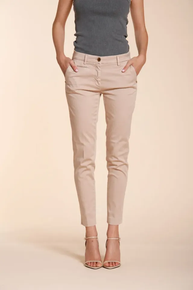 Mason's New York Slim Pantaloni Chino Rosa Raso Stretch