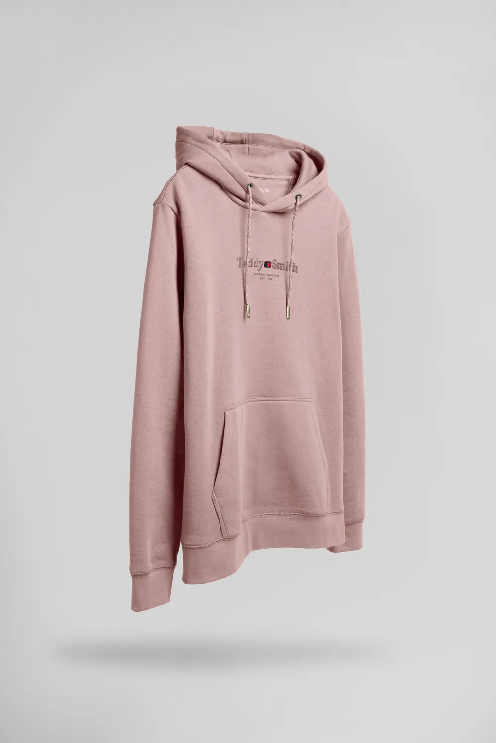 Teddy Smith S-JIM Hoody Felpa Cappuccio Uomo Wood Rose