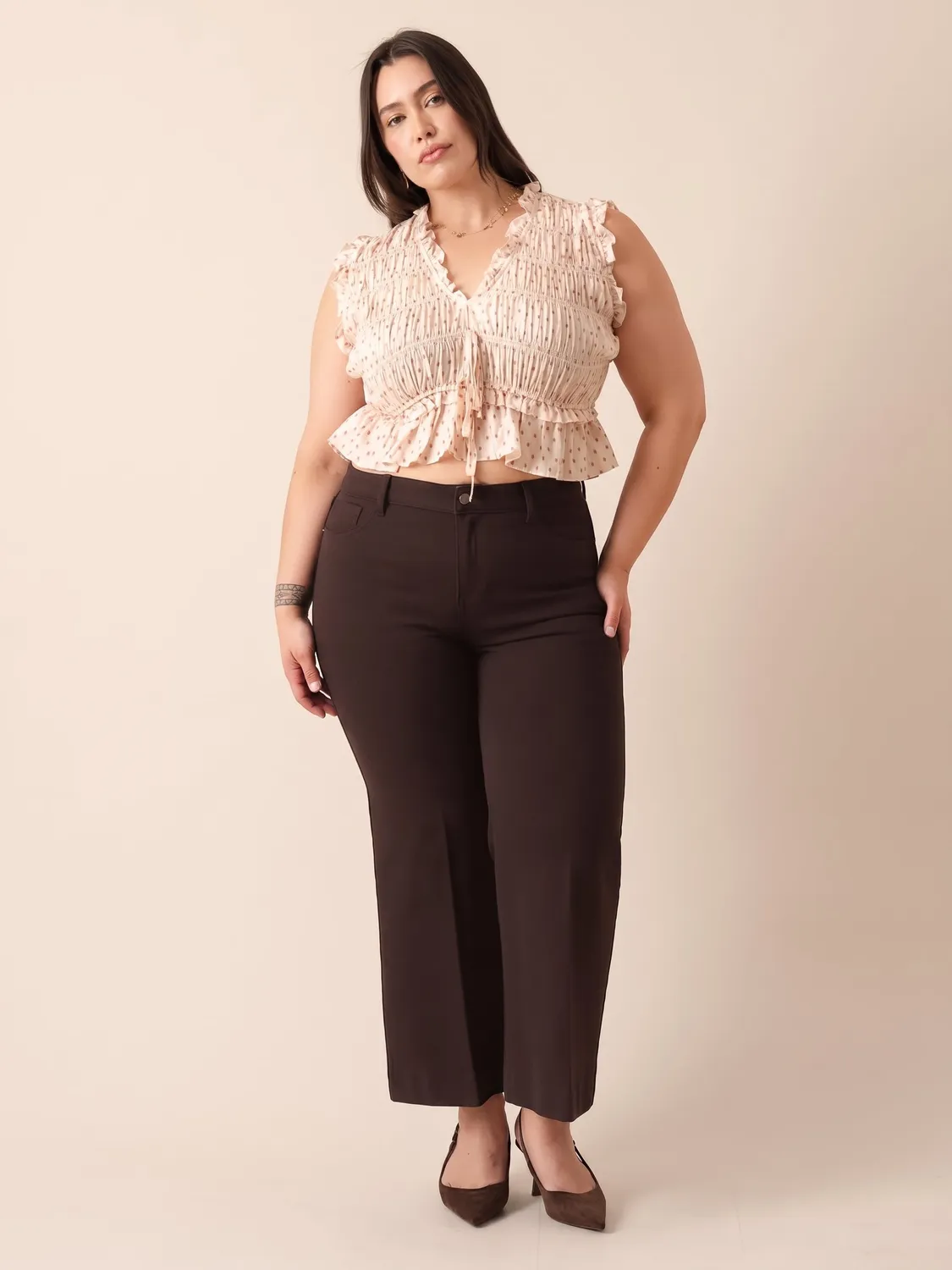 Oraije Vienna jeans wide cioccolato regular 1m60-1m70