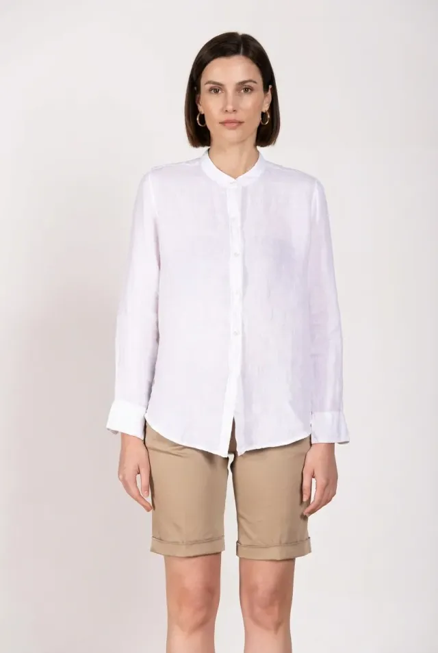 Mason's Delhi camicia donna bianco lino manica lunga