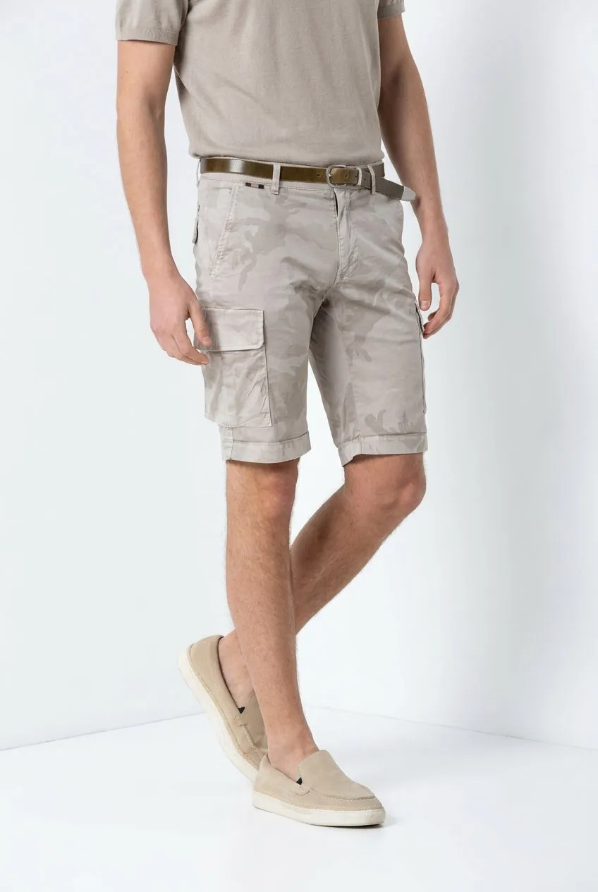 Mason's Chile bermuda cargo beige camouflage slim
