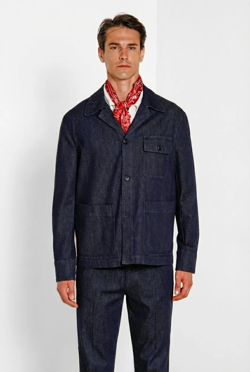 Mason's Chile Work overshirt denim uomo blu navy