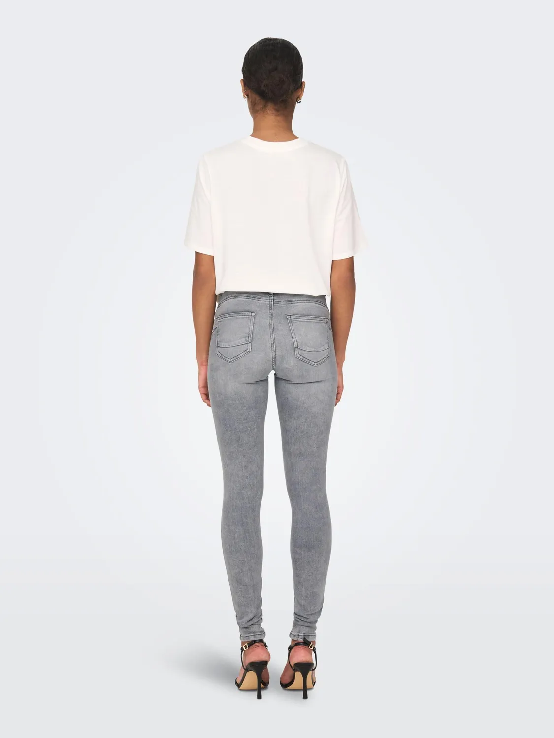 ONLY ONLPower Mid Push Up jeans skinny grigio