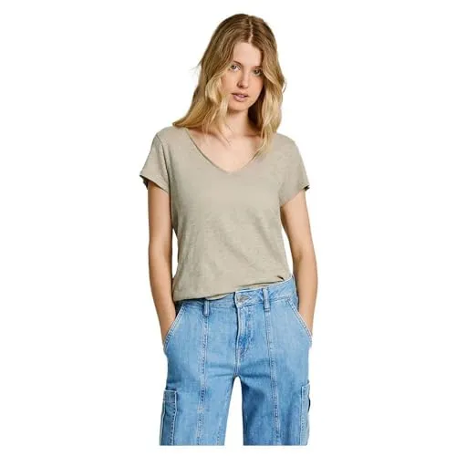 Pepe Jeans Ezzy T-Shirt donna scollo a V verde