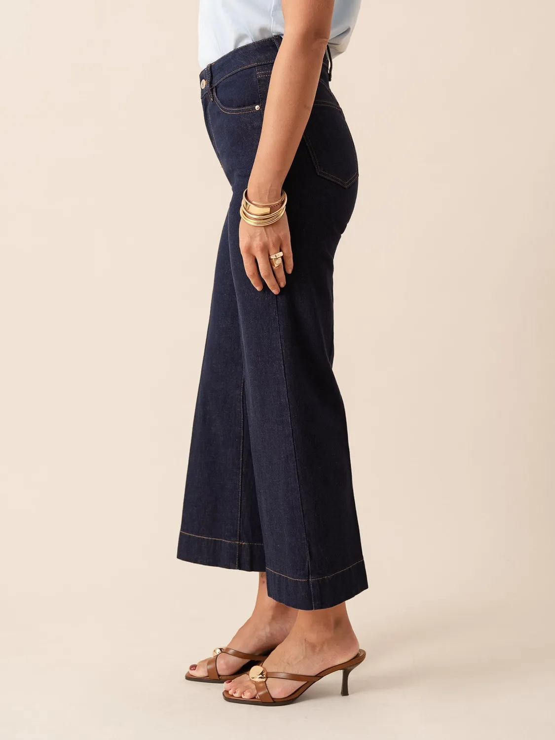 Oraije Windy jeans wide grezzo corto