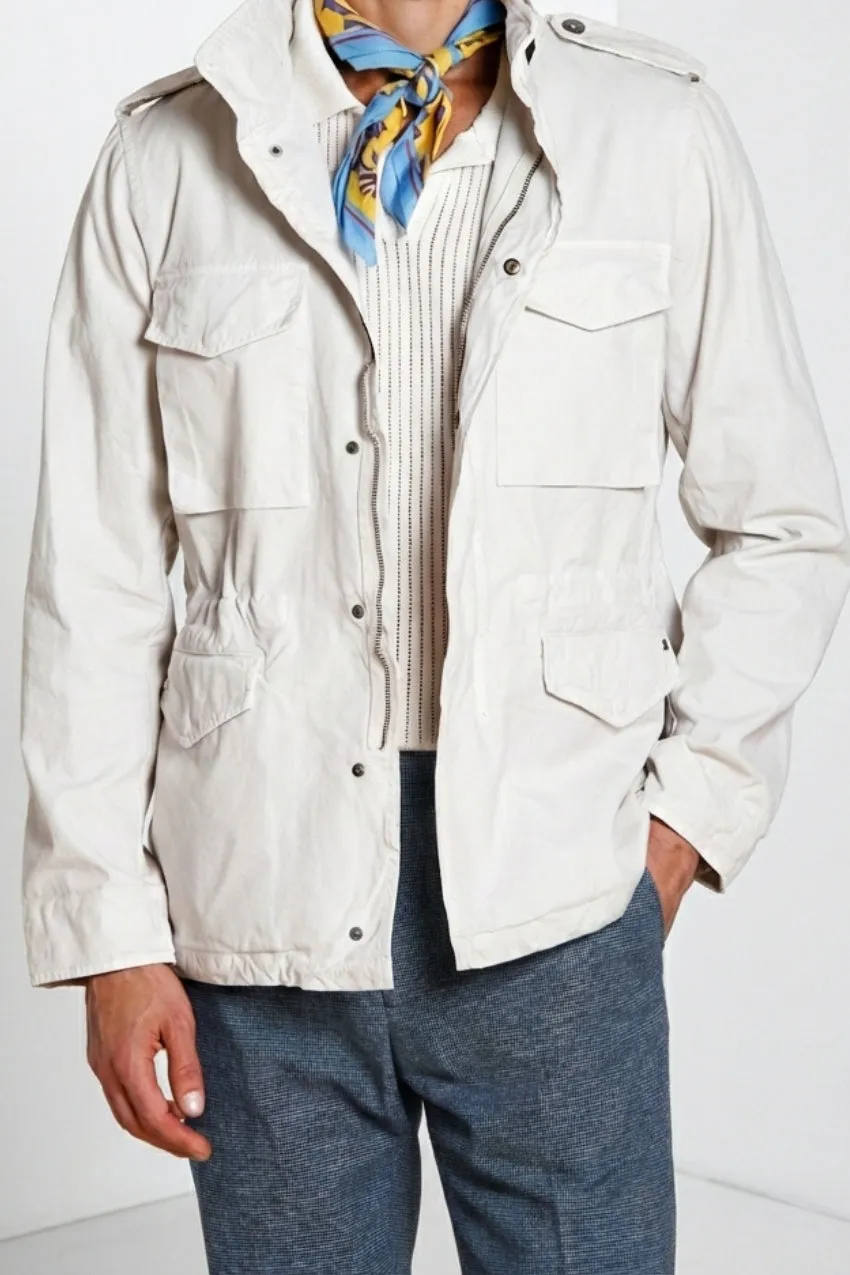 Mason's Field M74 giubbotto uomo bianco canvas cotone