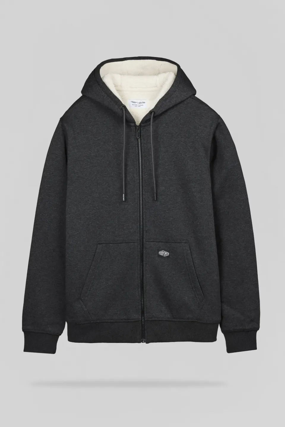 Teddy Smith G-Ony Hoody Zip Felpa Sherpa Nero Uomo