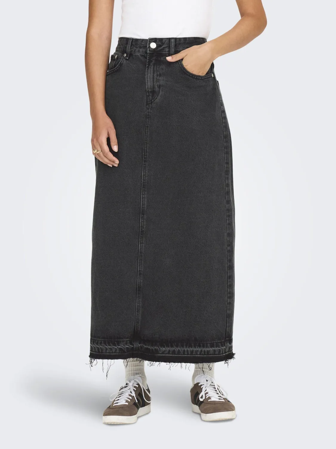 ONLY Onlnelia gonna jeans S nero delavé lunga