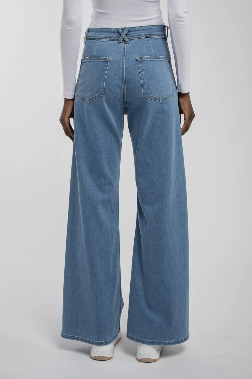 Teddy Smith P-Josefa 4PP jeans flare vita alta indigo