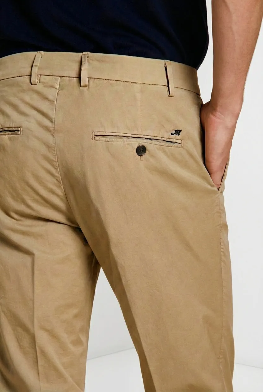 Mason's Milano pantalone chino uomo beige gabardina extra slim