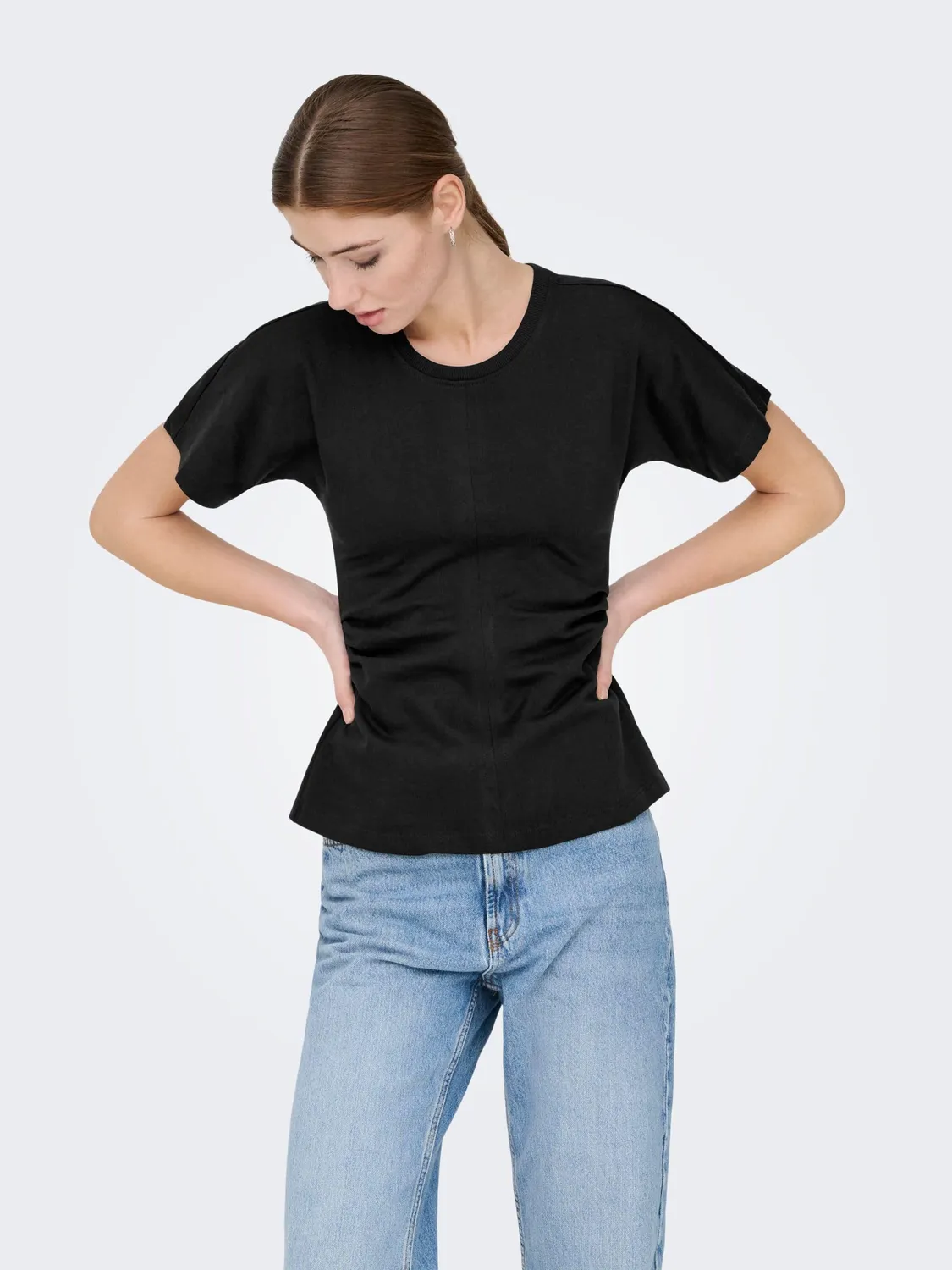 ONLY Onlmarie Life top jersey arricciato manica corta