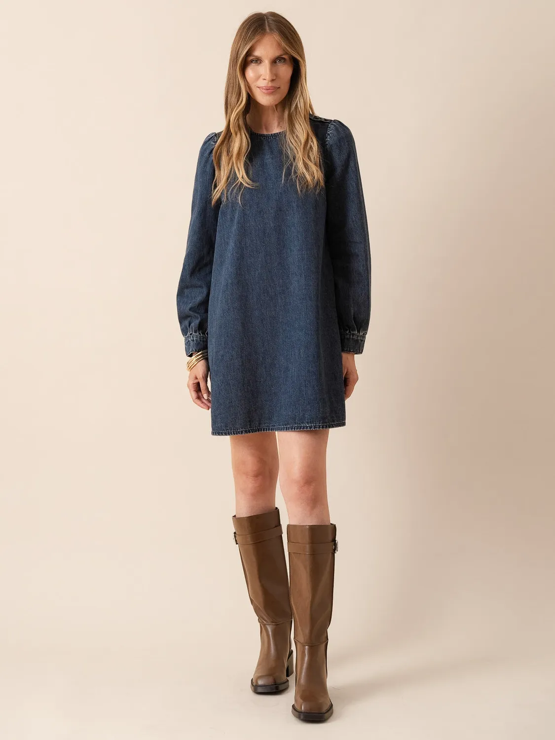Oraije Laurene vestito blu scuro cotone