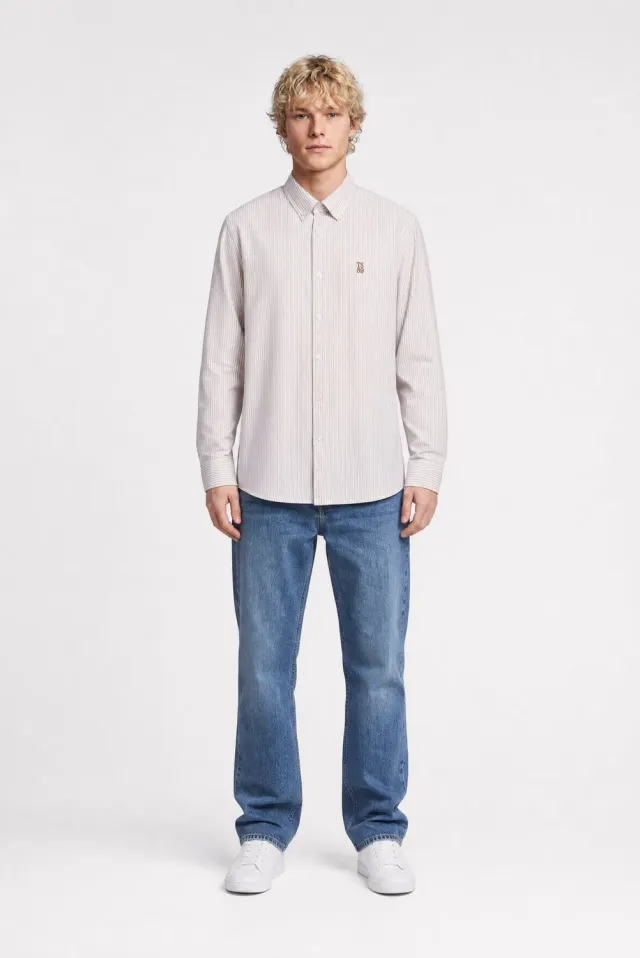 Teddy Smith C-Stanley camicia uomo worker beige righe