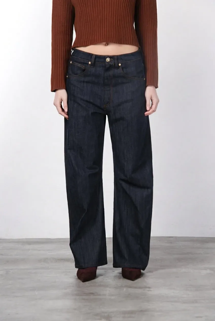 Mason's Vivienne chino denim blu navy baloon fit