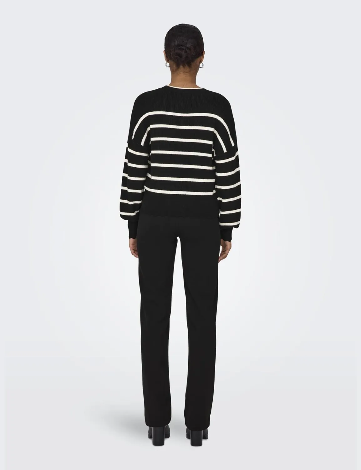 Only Onlibi Pullover Donna Nero a Righe M