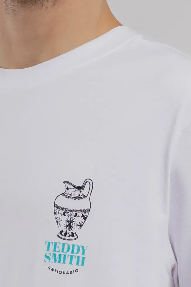 Teddy Smith T-Bis t-shirt uomo bianca vestibilità ampia