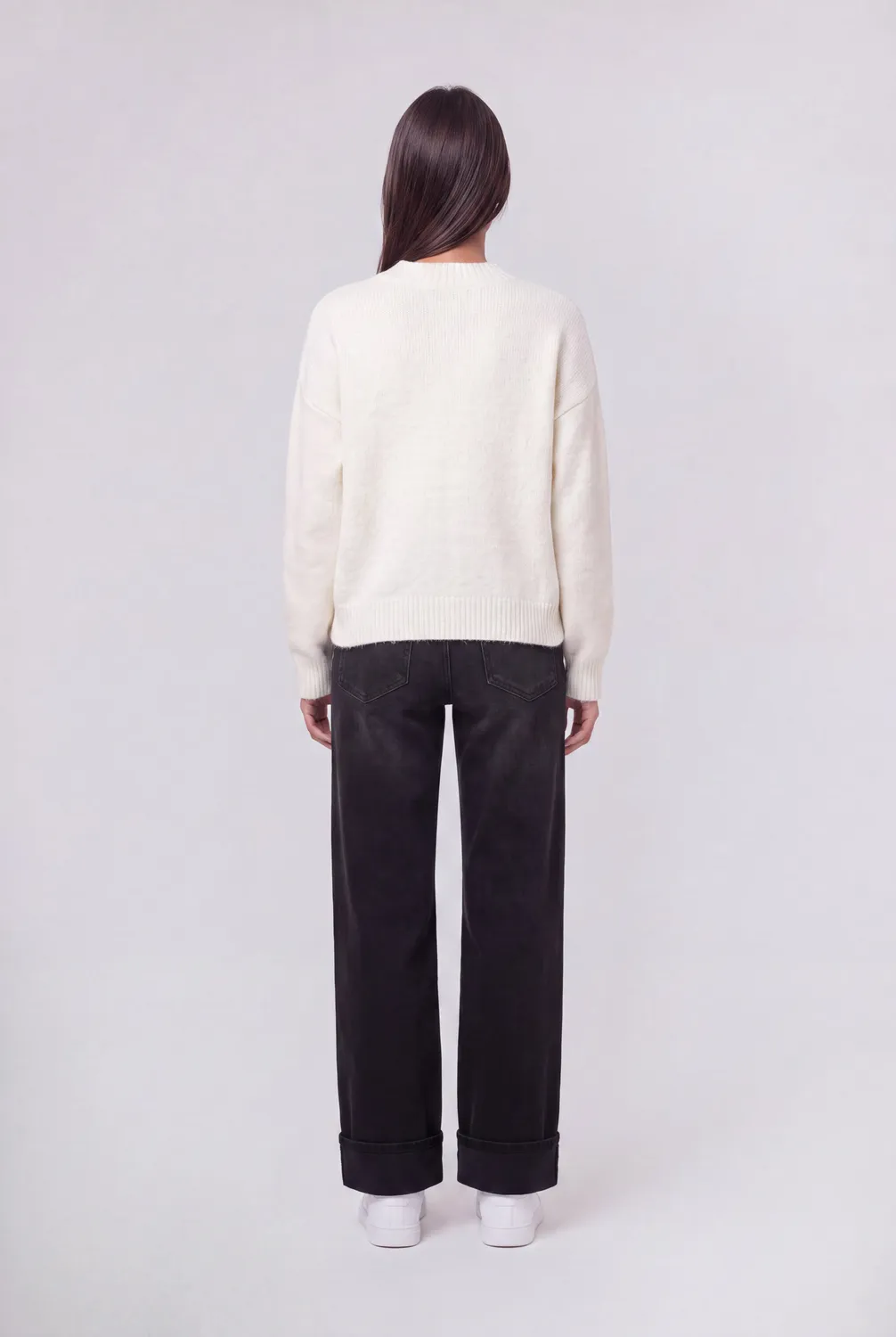 Teddy Smith P-Keith Middle White maglione scollo V panna