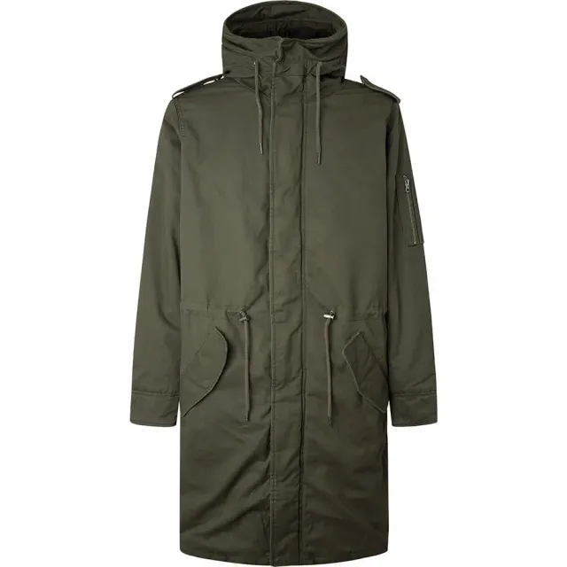 Pepe Jeans Bowie Parka Uomo Lungo in Twill Taglia L