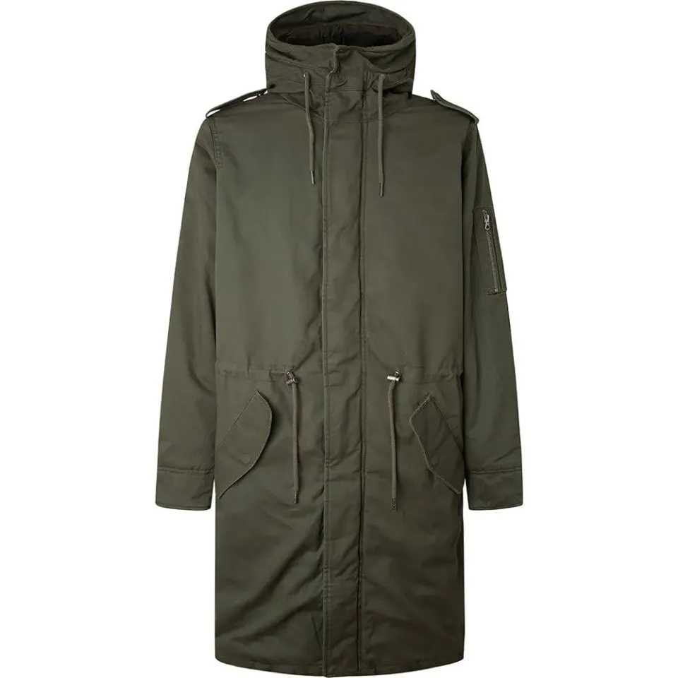 Pepe Jeans Bowie Parka Uomo Lungo in Twill Taglia L