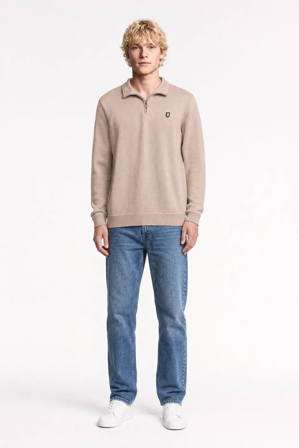 Teddy Smith P-Marty 2 Maglia mezza zip beige uomo