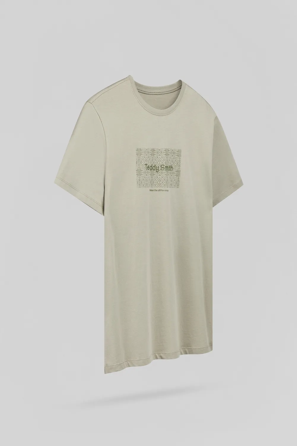 Teddy Smith T-Ares MC T-Shirt Uomo Kaki Cotone Regular